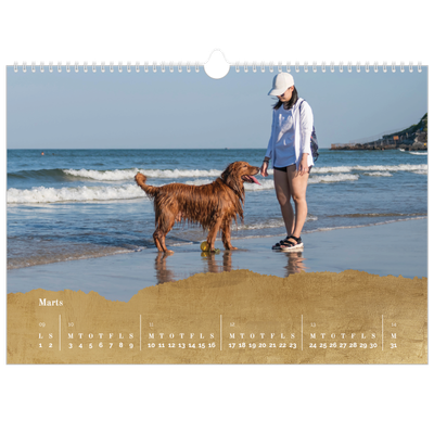 A3 Foto Kalender — Classic Gold [Marts]