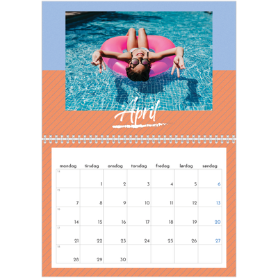 Fotokalender A4 dobbelt (30 x 40 cm) — Farverig kalender [April]
