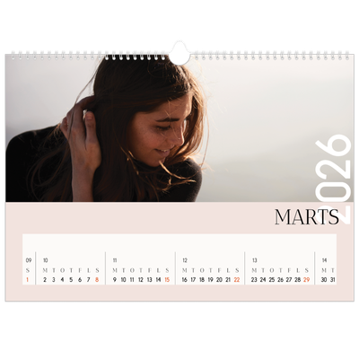 A3 Foto Kalender — Overlappende tekst [Marts]