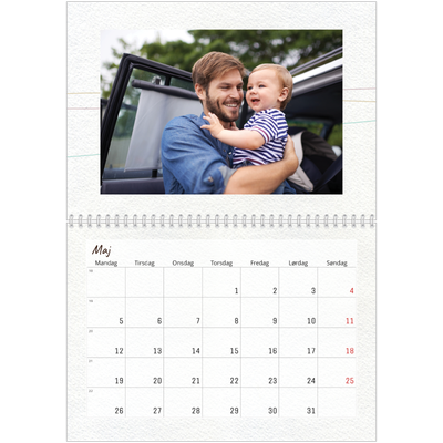 Fotokalender A4 dobbelt (30 x 40 cm) — Blomstret indpakning [kalender forside]