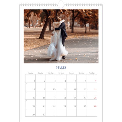 Årskalender A3 — Klassisk kobolt [Marts]