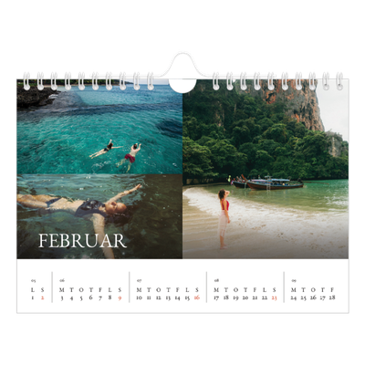 A5 Foto Kalender — Simpel serif [Februar]