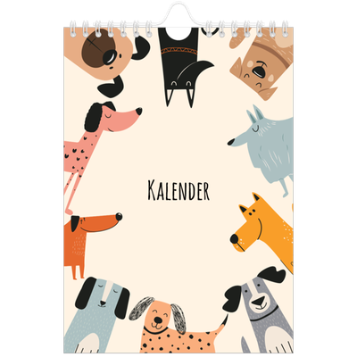 A5 Foto Kalender — Hundepoter og kruseduller [kalender forside]