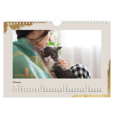 Fotokalender A4 — Classic Gold [Februar]