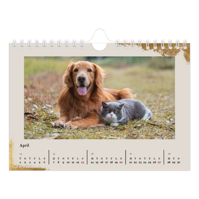 A5 Foto Kalender — Classic Gold [April]