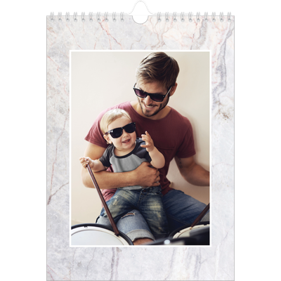 Fotokalender A4 (20 x 30 cm) — Marmorbaggrunde [kalender forside]