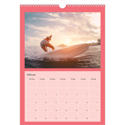 Årskalender A3 — Stilrene farver [Februar]