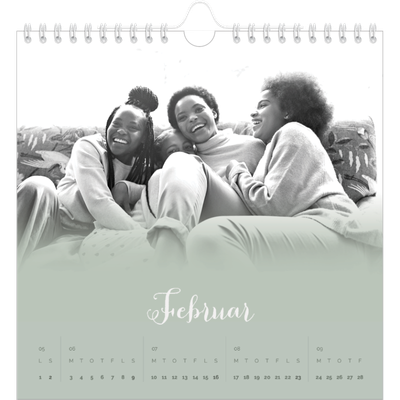 Årskalender kvadratisk — Grønn gradering [Februar]