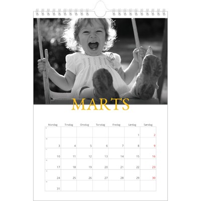 Fotokalender A4 (20 x 30 cm) — Heritage-stil [Marts]