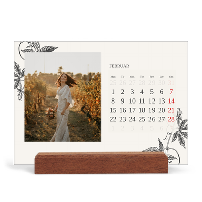 Staffeli kalender - liggende  — Blek & blomst [Februar]