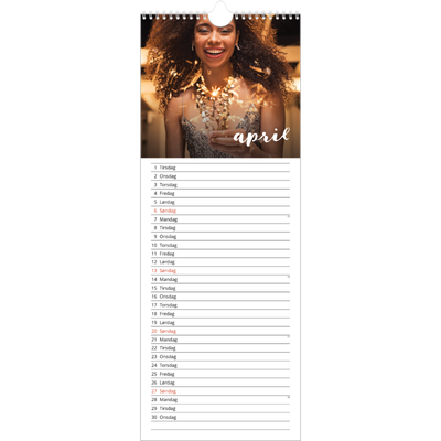 Køkkenkalender  — Simpel skrift [April]