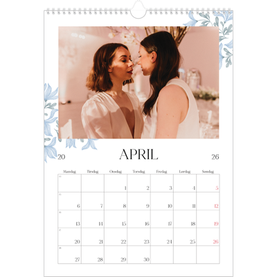Årskalender A3 — Elegant blomstret [April]