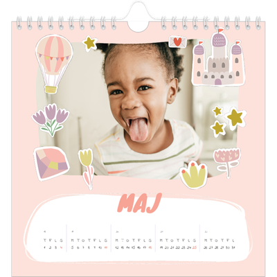 Årskalender kvadratisk — Regnbue enhjørning [kalender forside]