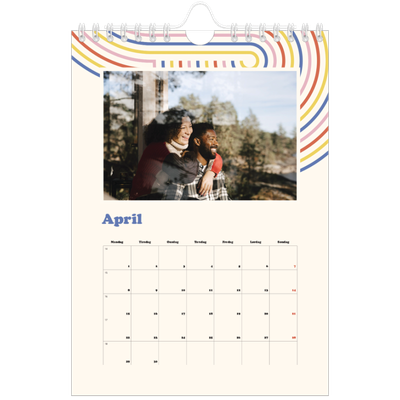 A5 Foto Kalender — Retro striber [April]