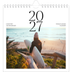 Årskalender kvadratisk — Surfing i solnedgangen [kalender forside]