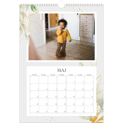 Årskalender A3 — Naturlig akvarel [kalender forside]