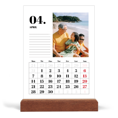 Staffeli kalender - stående  — Serif og øjeblikke [April]