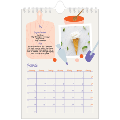 A5 Foto Kalender — Året i opskrifter [Marts]
