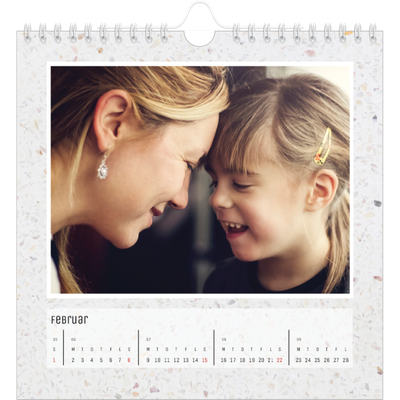 Årskalender kvadratisk — Marmorbaggrunde [Februar]