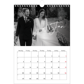 Fotokalender A4 — Elegant skrift
