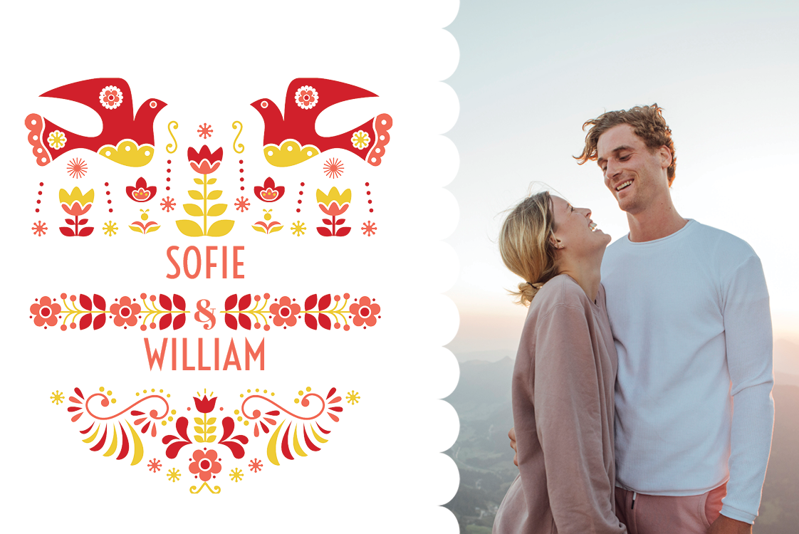 Invitationer — Lovely love birds