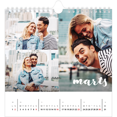 Årskalender kvadratisk — Simpel skrift [Marts]