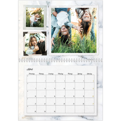 Fotokalender A4 dobbelt (30 x 40 cm) — Vintage [April]