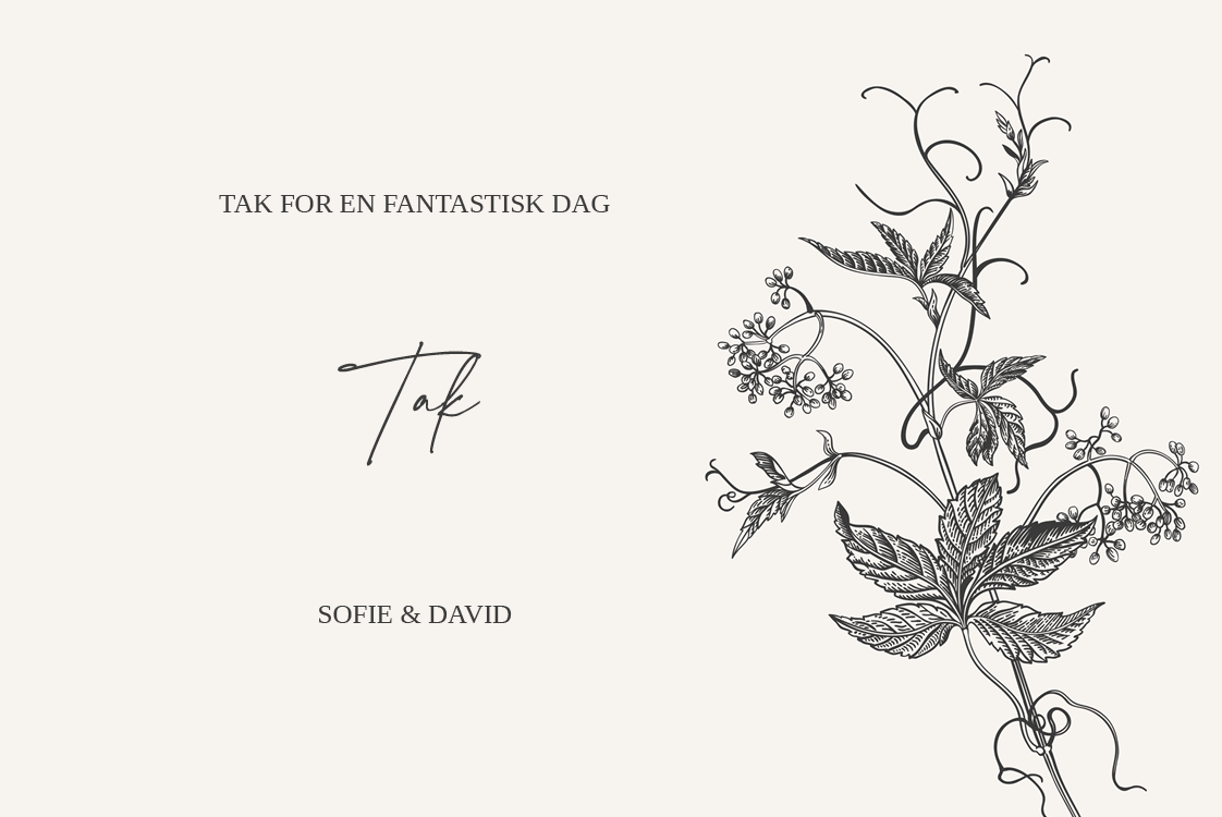 Takkekort — Blek & blomst