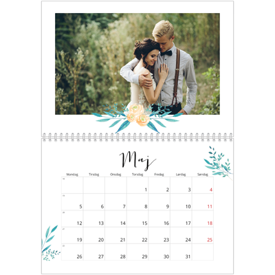 Fotokalender A4 dobbelt (30 x 40 cm) — Blomsterillustrationer [kalender forside]