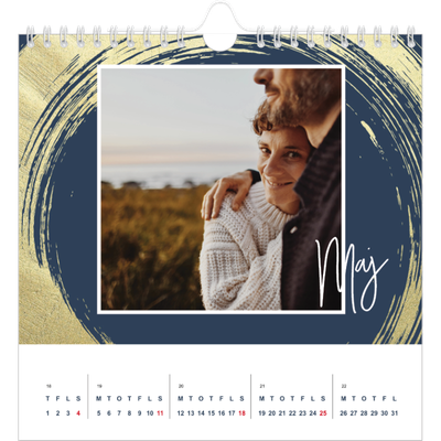 Årskalender kvadratisk — Gylne penselstrøk [kalender forside]