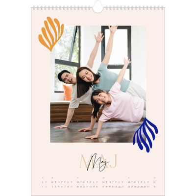 Årskalender A3 — Minimalistisk koral [Maj]