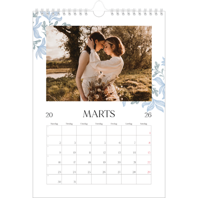 Fotokalender A4 (20 x 30 cm) — Elegant blomstret [Marts]