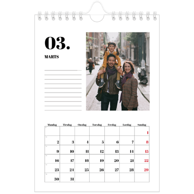 A5 Foto Kalender — Serif og øjeblikke [Marts]
