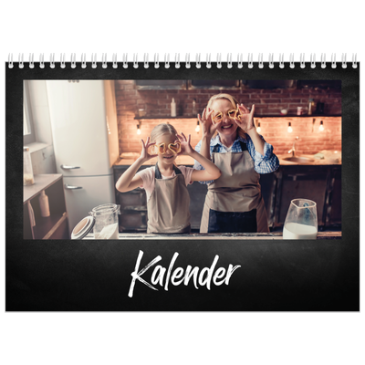 Fotokalender A4 dobbelt (30 x 40 cm) — Tavlestil [kalender forside]