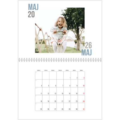 Fotokalender A4 dobbelt (30 x 40 cm) — Dublet tekst [kalender forside]