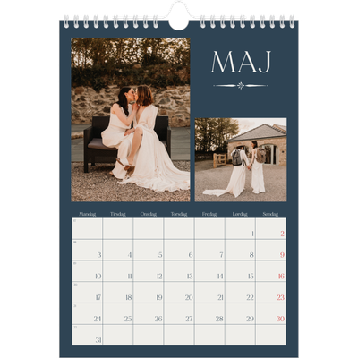 Fotokalender A4 (20 x 30 cm) — Skifer & seriffer [Maj]