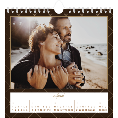 Årskalender kvadratisk — Vintage monokrom [April]