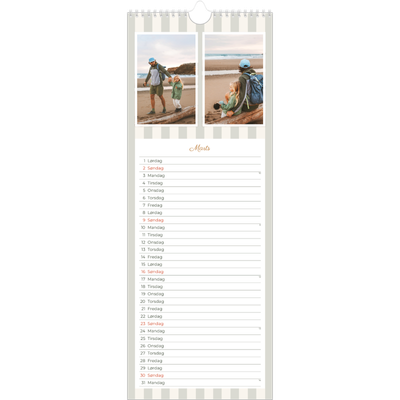Køkkenkalender  — Skrift og striber [Marts]