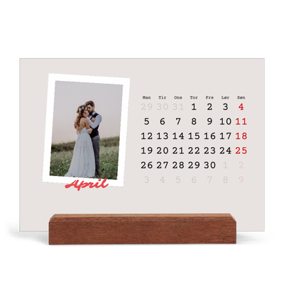 Staffeli kalender - liggende  — Signeret tryk [April]