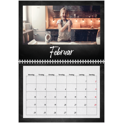 Fotokalender A4 dobbelt (30 x 40 cm) — Tavlestil [Februar]