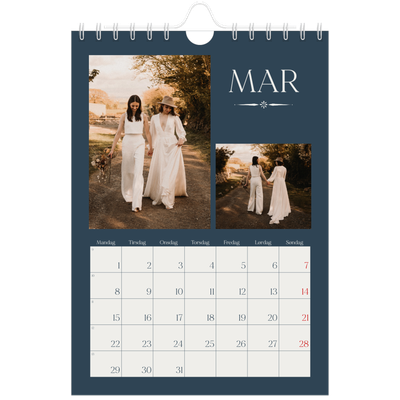 A5 Foto Kalender — Skifer & seriffer [Marts]