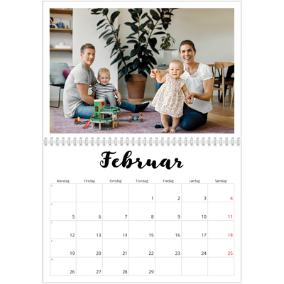 Fotokalender A4 dobbelt (30 x 40 cm) — Håndskrevet [Februar]