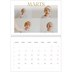 Fotokalender A4 dobbelt (30 x 40 cm) — Guld stor skrift [Marts]