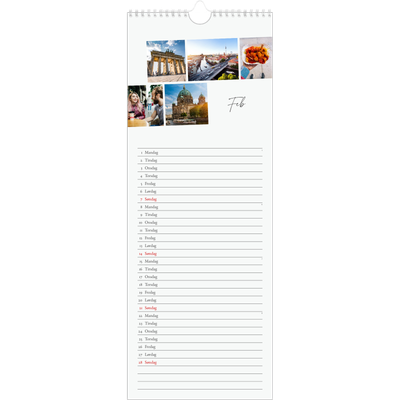 Køkkenkalender  — Byferie (hvid) [Februar]