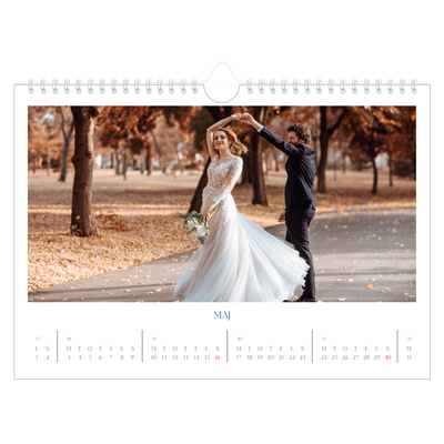 Fotokalender A4 — Klassisk kobolt [Maj]