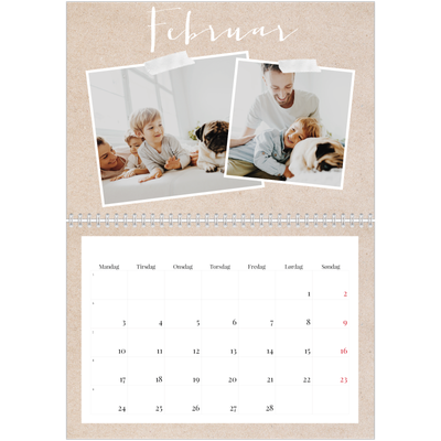 Fotokalender A4 dobbelt (30 x 40 cm) — Scrapbogs kalender [Februar]