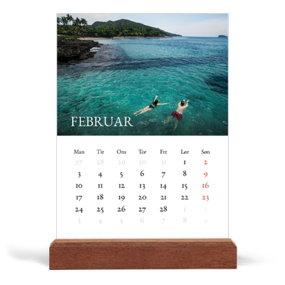Staffeli kalender - stående  — Simpel serif [Februar]