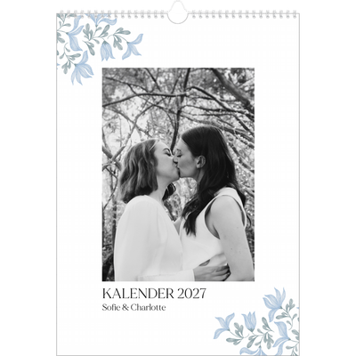 Årskalender A3 — Elegant blomstret [kalender forside]