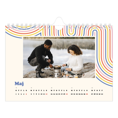 A5 Foto Kalender — Retro striber [kalender forside]