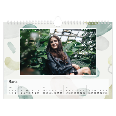 Fotokalender A4 — Akvarelspot [Marts]